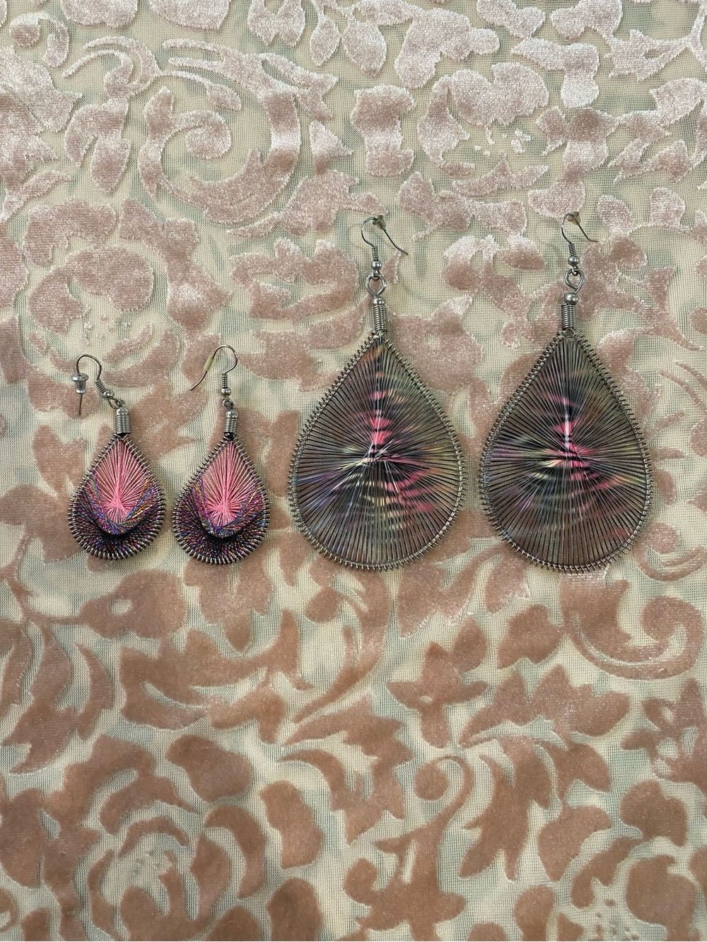 Set of 2 - 2010 Era Iconic Boho Multicolor Dreamcatcher Teardrop Earrings